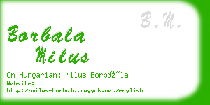borbala milus business card